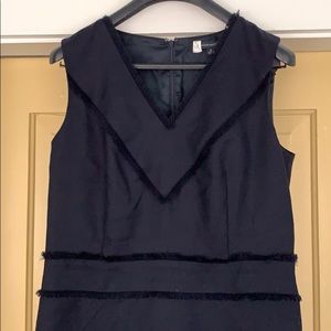 EUC Brooks Brothers navy blue fringed dress, 12